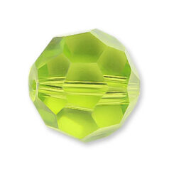 Bead, Helenski Crystal Art.8030 7mm Round - Light Olivine