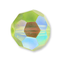 Bead, Helenski Crystal Art.8030 7mm Round - Light Olivine AB