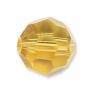 Bead, Helenski Crystal Art.8030 6mm Round - Light Topaz