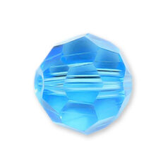 Bead, Helenski Crystal Art.8030 6mm Round - Aquamarine