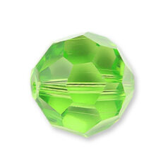 Bead, Helenski Crystal Art.8030 6mm Round - Peridot Green