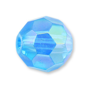 Bead, Helenski Crystal Art.8030 6mm Round - Aquamarine AB