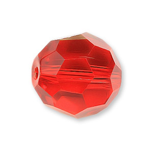 Bead, Helenski Crystal Art.8030 5mm Round - Light Siam