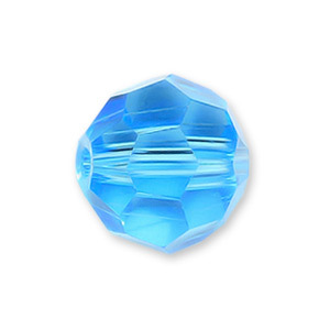 Bead, Helenski Crystal Art.8030 4mm Round - Aquamarine