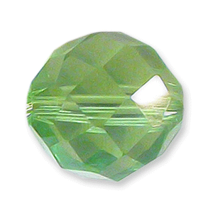 Bead, Helenski Crystal Art.8032 6mm Round - Peridot Green