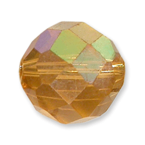 Bead, Helenski Crystal Art.8032 4mm Round - Light Topaz AB