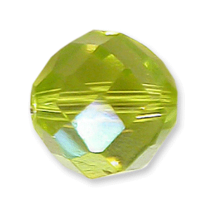 Bead, Helenski Crystal Art.8032 4mm Round - Light Olivine AB