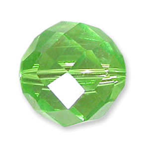 Bead, Helenski Crystal Art.8032 4mm Round - Peridot AB Green