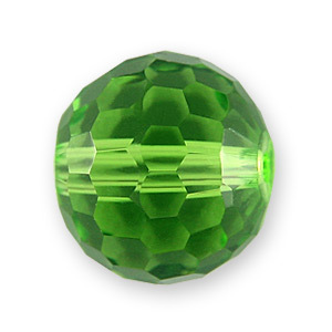 Bead, Helenski Crystal Art.8035 10mm Round - Peridot Green