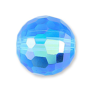 Bead, Helenski Crystal Art.8035 8mm Round - Aquamarine AB