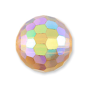 Bead, Helenski Crystal Art.8035 6mm Round - Light Topaz AB