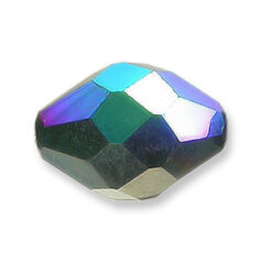 Bead, Helenski Crystal Art.8040 11x8mm Oval - Jet Black AB