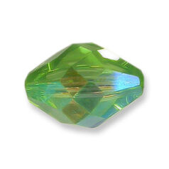 Bead, Helenski Crystal Art.8040 9x6mm Oval - Peridot AB Green