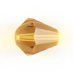 Bead, Helenski Crystal Art.8005 10x9mm Bicone Drop - Light Topaz