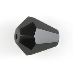Bead, Helenski Crystal Art.8005 10x9mm Bicone Drop - Jet Black
