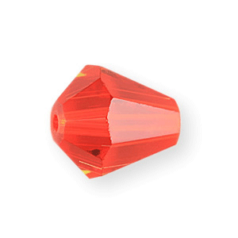 Bead, Helenski Crystal Art.8005 8x7mm Bicone Drop - Light Siam