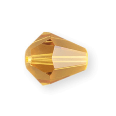 Bead, Helenski Crystal Art.8005 8x7mm Bicone Drop - Light Topaz