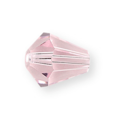 Bead, Helenski Crystal Art.8005 8x7mm Bicone Drop - Rosaline Pink