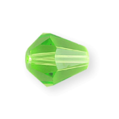 Bead, Helenski Crystal Art.8005 8x7mm Bicone Drop - Peridot Green