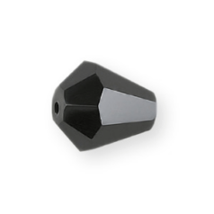 Bead, Helenski Crystal Art.8005 6x5mm Bicone Drop - Jet Black
