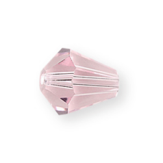 Bead, Helenski Crystal Art.8005 6x5mm Bicone Drop - Rosaline Pink