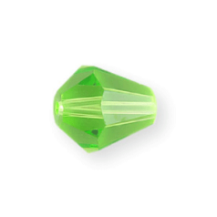 Bead, Helenski Crystal Art.8005 6x5mm Bicone Drop - Peridot Green