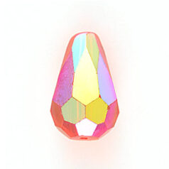 Bead, Helenski Crystal Art.8120 13x9mm Teardrop - Light Siam AB
