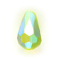 Bead, Helenski Crystal Art.8120 13x9mm Teardrop - Light Olivine AB