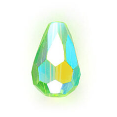 Bead, Helenski Crystal Art.8120 13x9mm Teardrop - Peridot AB Green