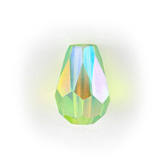Bead, Helenski Crystal Art.8120 9x5mm Teardrop - Peridot AB Green
