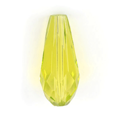 Bead, Helenski Crystal Art.8120 17X7mm Teardrop - Peridot Green