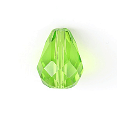 Bead, Helenski Crystal Art.8115 8x6mm Teardrop - Peridot Green