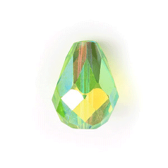 Bead, Helenski Crystal Art.8115 8x6mm Teardrop - Peridot AB Green