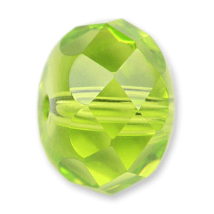 Bead, Helenski Crystal Art.8051 8x10mm Rondelle - Light Olivine