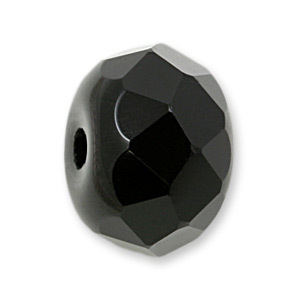 Bead, Helenski Crystal Art.8051 6x8mm Rondelle - Jet Black