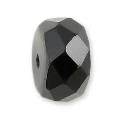 Bead, Helenski Crystal Art.8050 4x6mm Rondelle - Jet Black