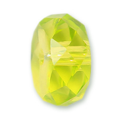 Bead, Helenski Crystal Art.8050 4x8mm Rondelle - Peridot Green