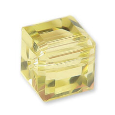 Bead, Helenski Crystal Art.8008 8x8mm Cube - Jonquil