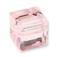 Bead, Helenski Crystal Art.8008 8x8mm Cube - Rosaline Pink