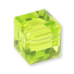 Bead, Helenski Crystal Art.8008 8x8mm Cube - Light Olivine