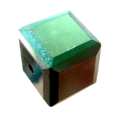 Bead, Helenski Crystal Art.8008 6x6mm Cube - Jet Black AB
