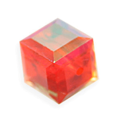 Bead, Helenski Crystal Art.8008 6x6mm Cube - Light Siam AB