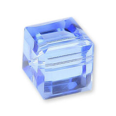 Bead, Helenski Crystal Art.8008 6x6mm Cube - Light Sapphire