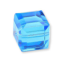Bead, Helenski Crystal Art.8008 6x6mm Cube - Aquamarine