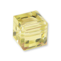 Bead, Helenski Crystal Art.8008 4x4mm Cube - Jonquil