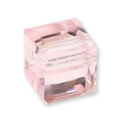 Bead, Helenski Crystal Art.8008 4x4mm Cube - Rosaline Pink