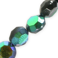 Bead, Helenski Crystal Art.8055 10mm Coin - Jet Black AB