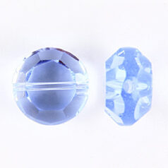 Bead, Helenski Crystal Art.8055 10mm Coin - Light Sapphire