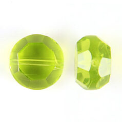 Bead, Helenski Crystal Art.8055 10mm Coin - Light Olivine