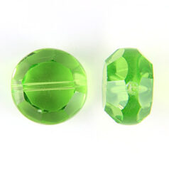 Bead, Helenski Crystal Art.8055 10mm Coin - Peridot Green
